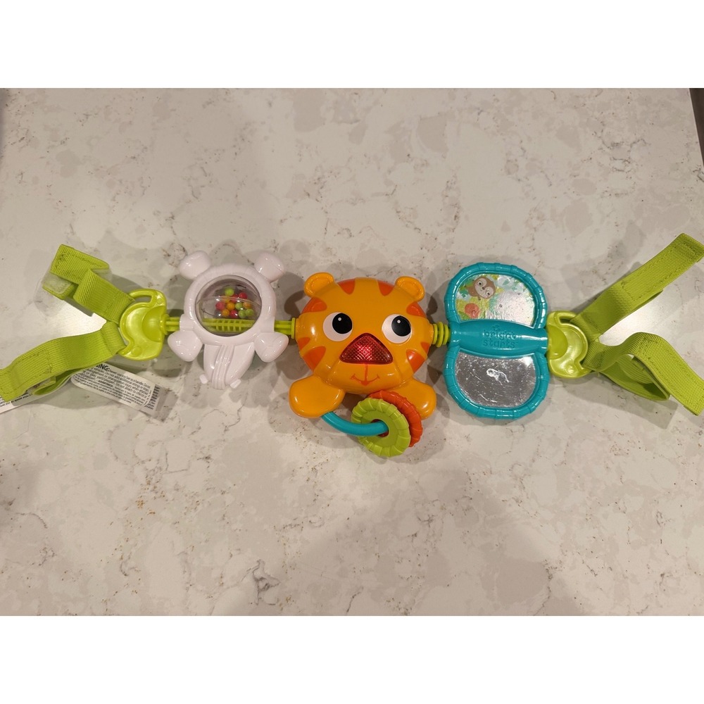 Bright Starts Take Along‎ Tiger Toy Bar Musical Light Up Stroller Car Seat Toy